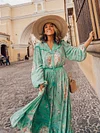 Bohemia Printed Loose Long Sleeves Maxi Dress