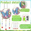 Butterfly DIY Diamond Painting Wind Chimes Crystal Window Suncatcher Craft Set Birthday Gifts Home Garden Decor
