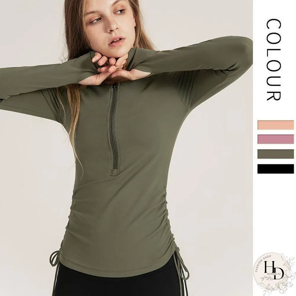 Sexy sports running gym seamless crop top yoga long sleeve fitness t-shirt workout tops