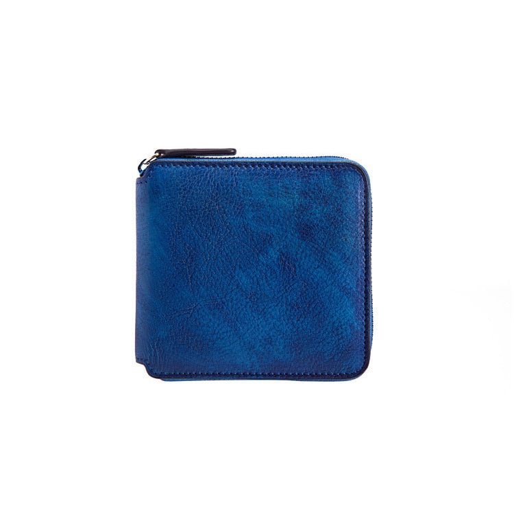 MOTAORA  Mans And Women's Wallets Leather Short Zipper Wallet New 5 Color Coin Purse Vintage Cash Bag Cowhide Solid Money Bags