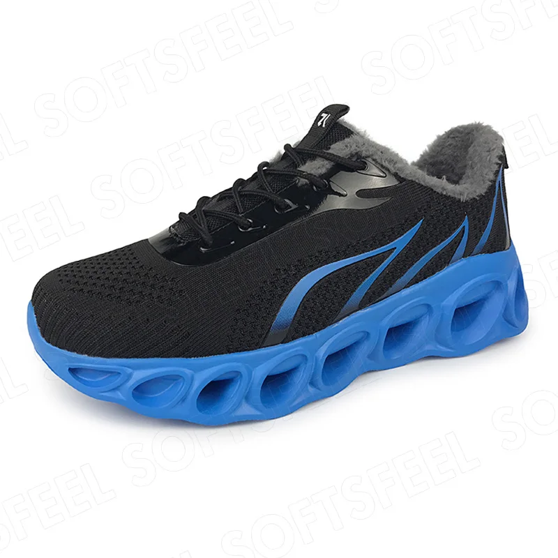 Softsfeel Men's Winter Relieve Foot Pain Perfect Walking Shoes - Black Blue