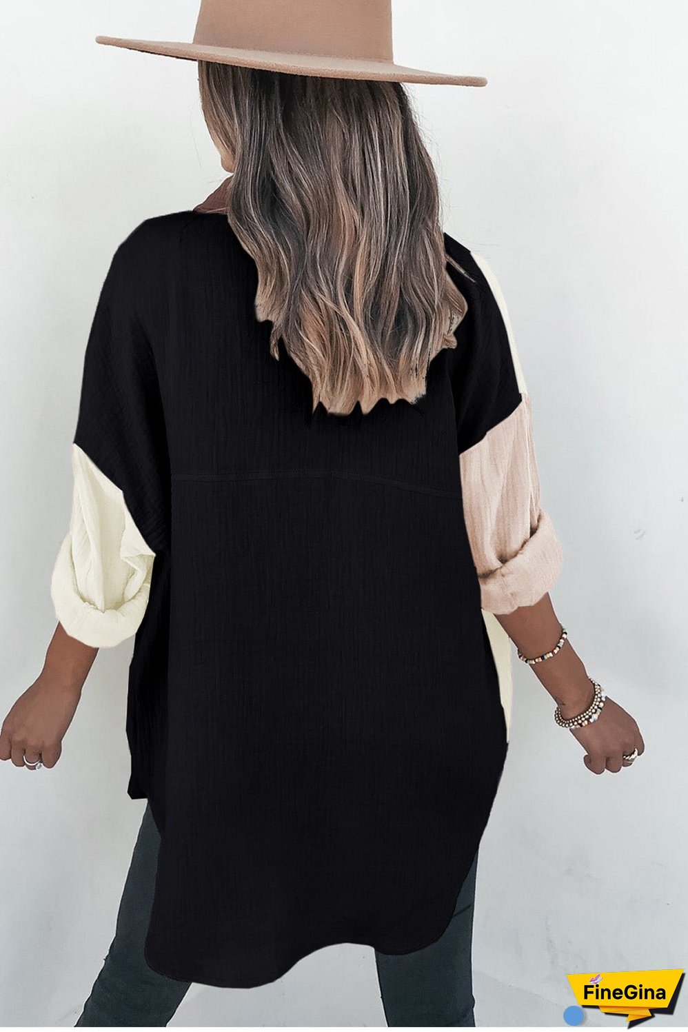 Linen Blend Shirt with Buttons