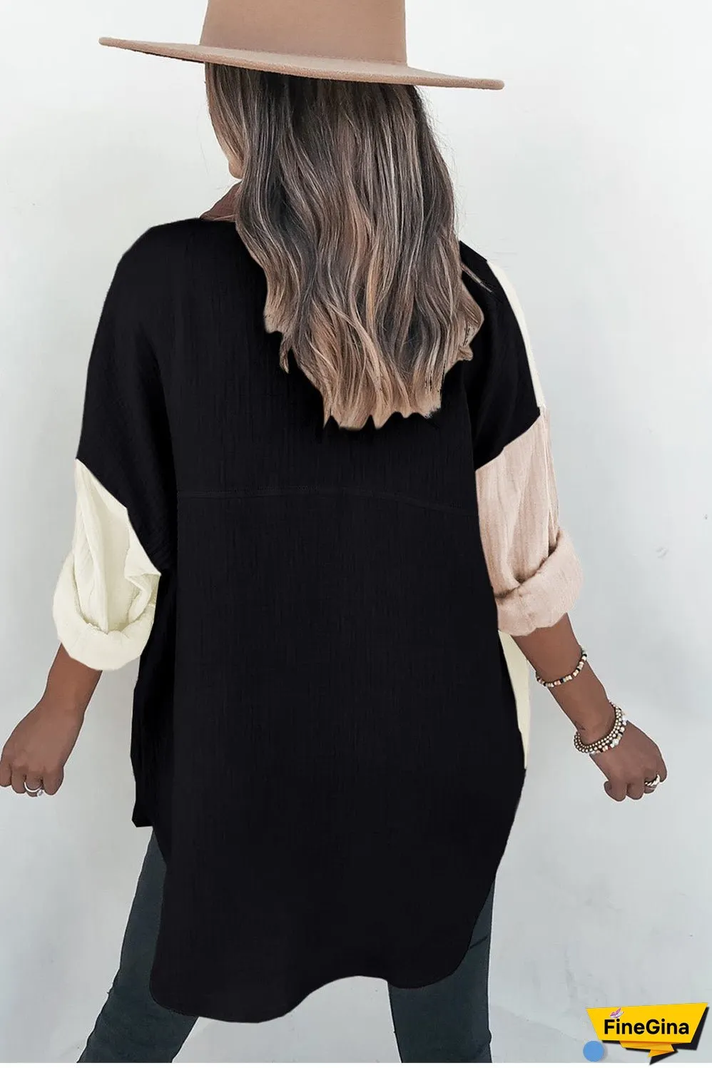 Linen Blend Shirt with Buttons