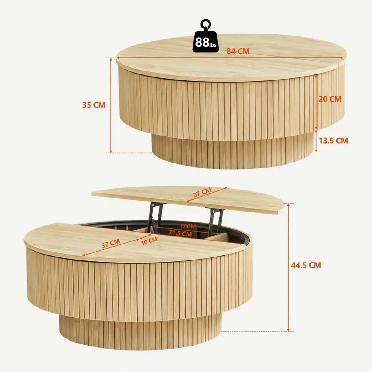 Natural coffee table finish