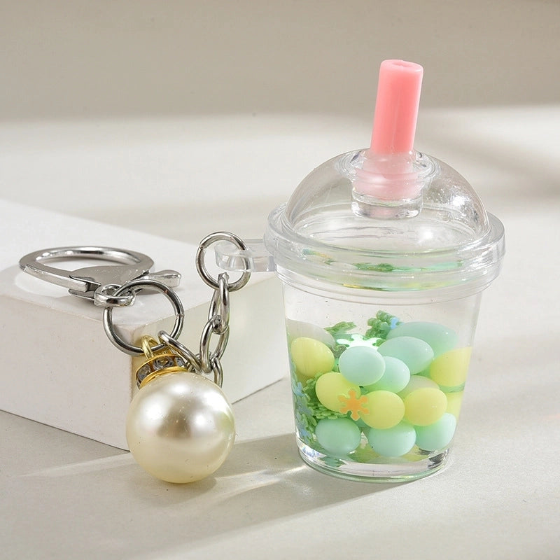 Cartoon Style Cute Cup Arylic Women’s Bag Pendant Keychain