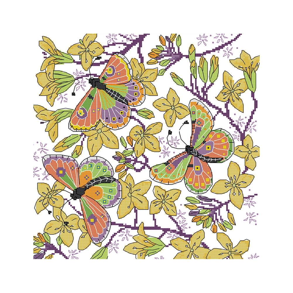 

Butterfly - 14CT Stamped Cross Stitch - 35*35CM, 501 Original