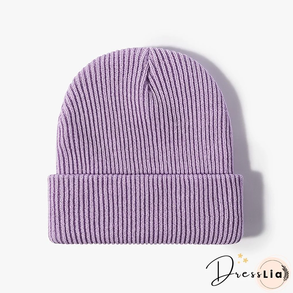 Basic Knitted Cold Hat For Autumn And Winter