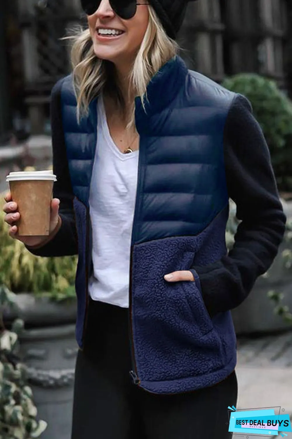 In Fashion Patchwork Contrast Down Jacket