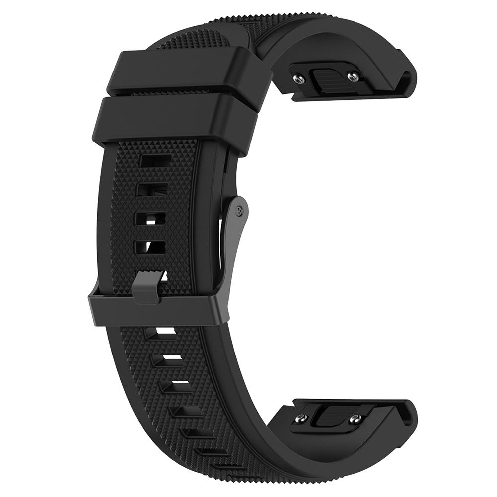 

26mm Silicone Replacement Band Strap for Garmin Fenix 6X/5X/5X Plus/3/3 HR, Black, 501 Original