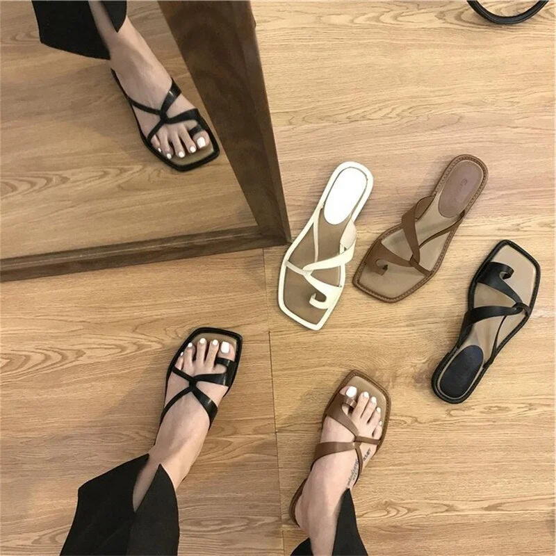 Korea 2023 Summer New Women's Slippers Set Toe Flip Flops Fashion Slippers for Women Summer Wear Fashion  Women's Sandals