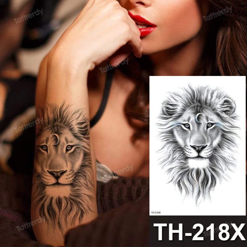 DIY Forest Design Waterproof Fake Temporary Tattoo Wolf Sexy Women Body Art Arm Tattoos Paper For Men Boys Girls Tatoo Large Big