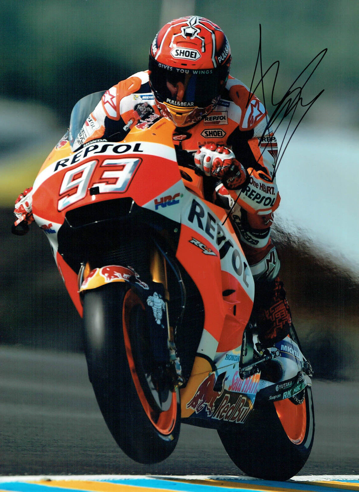 Marc MARQUEZ 2017 SIGNED 16x12 Autograph Honda Photo Poster painting A AFTAL COA MOTOGP