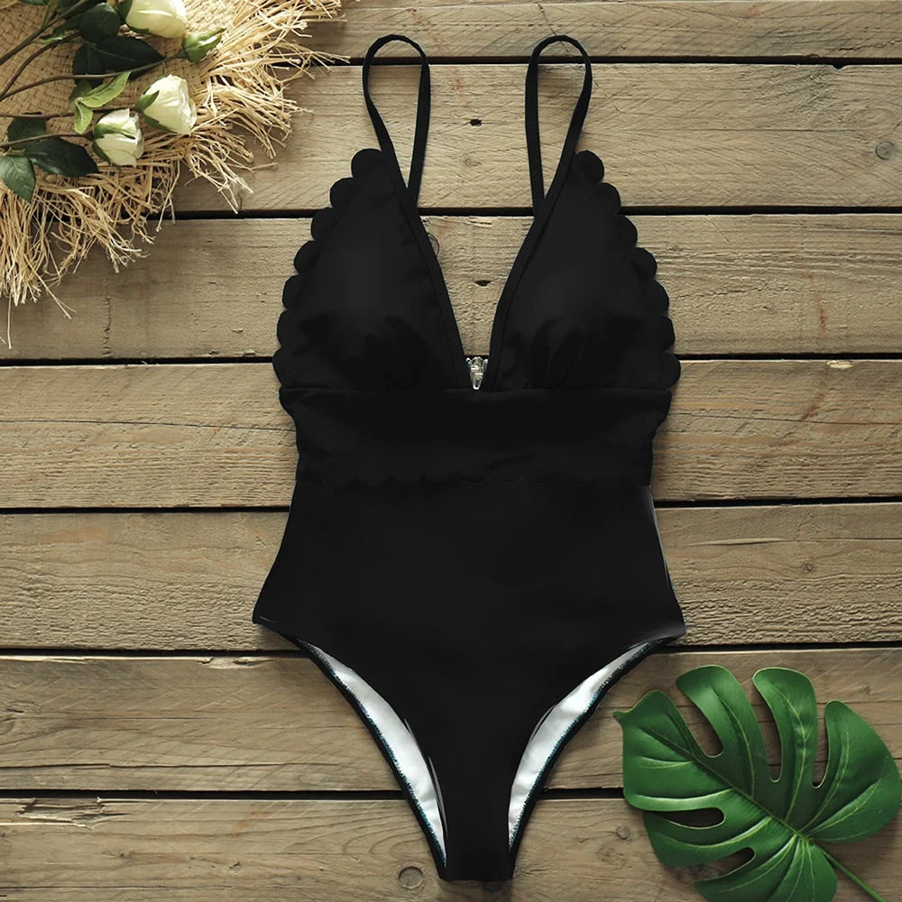 2020 Sexy One Piece Swimsuits Female Shoulder Floral Women Swimwear Push Up Bathing Suits Bodysuits Beach wear Ruffle Monokini