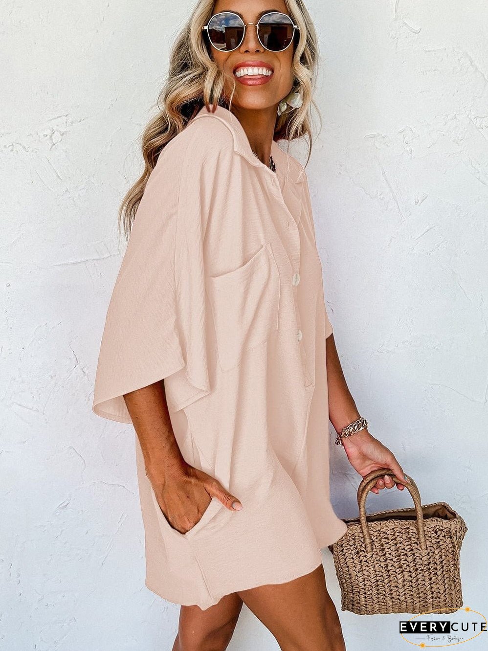 Plus Size Lightweight Button-Down