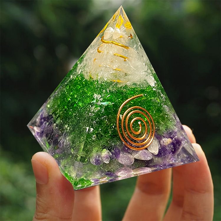 Natural Crystal Reki Orgone Pyramid