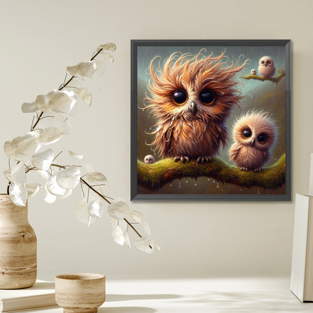 Diamond Painting - Full Square Drill - Owl(Canvas|35*35cm)