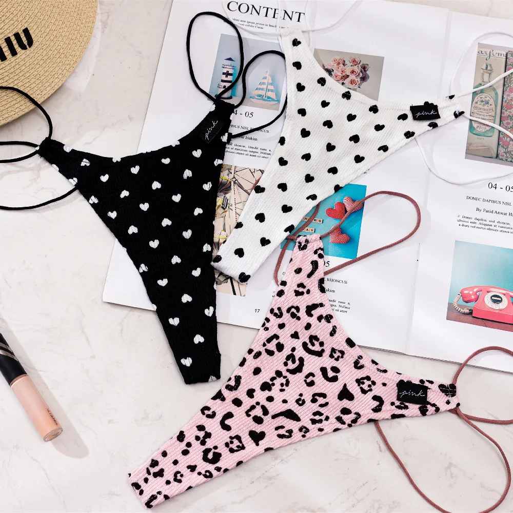 Athvotar Athvotar Cotton Strip Single With Sexy Thong Lady English Letter Logo Thong Trousers Women's Trousers