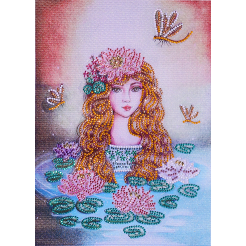 

30*40CM-Flower Girl Rhinestone-Special Shaped Diamond Painting, 501 Original