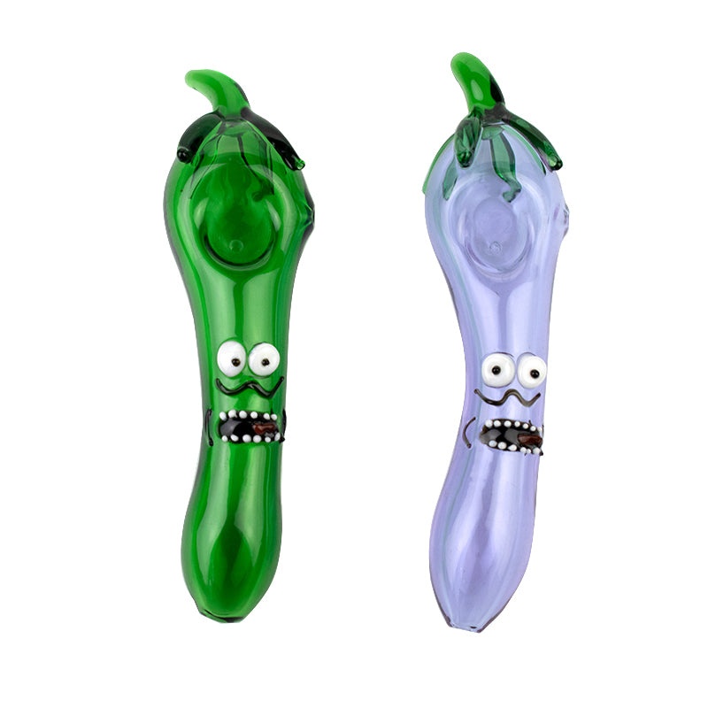 Green and purple eggplant shape pipe