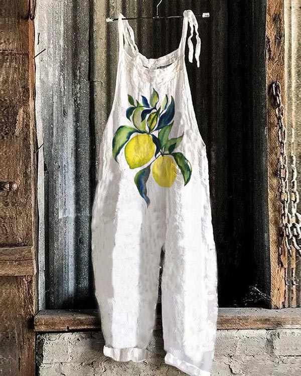 Cute Lemon Loose Casual Jumpsuit
