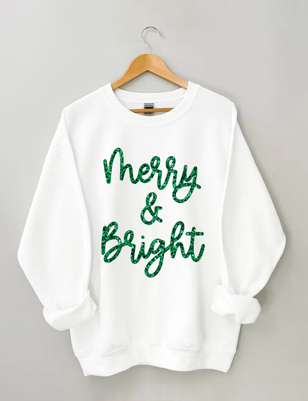 Sparkly Glitter Merry And Bright Sweatshirt