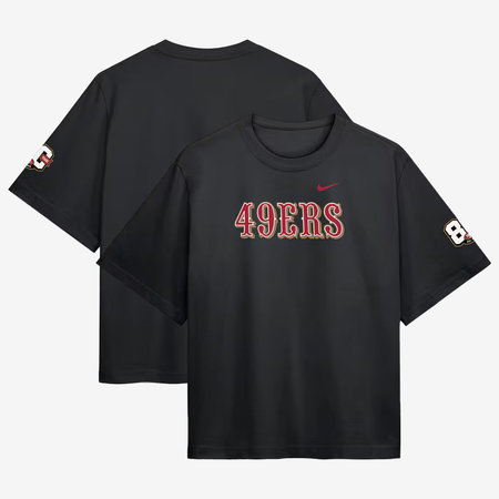 Women's San Francisco 49ers Nike Black 80th Anniversary Boxy T-Shirt