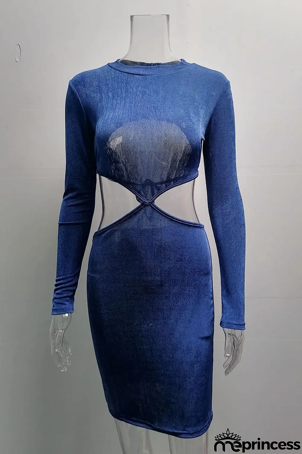 Apricot Fashion Sexy Solid Hollowed Out O Neck One Step Skirt Dresses