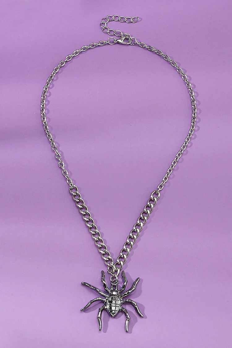 Festival Punk Spider Pendant Alloy Chain Necklace 2024 - Xpluswear