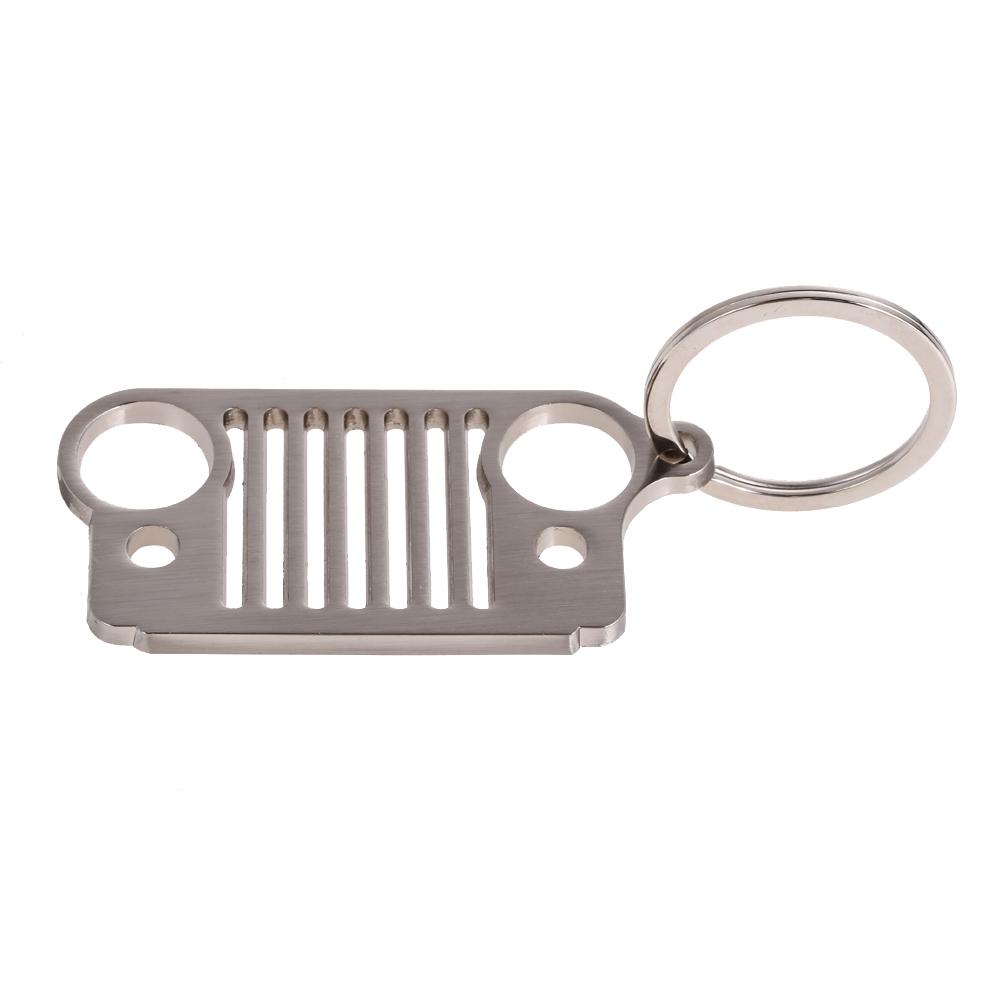

Silver Stainless Steel Jeep Grill Key Chain, KeyChain, KeyRing, Silvery, 501 Original