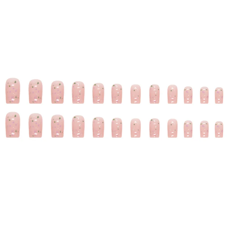 Churchf Churchf Pink Eggshell Fragments Nail Niche Fake Nails Ins Wind Wearable Cute Manicure