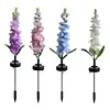 4Pcs Outdoor Solar Garden Lights Waterproof Led Violet Flower Shape Stake Light Reusable Violet Gardening Stake Lighting for Courtyard Landscape Lawn Light