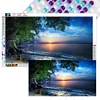 (US Local)2pack Landscape 5D DIY Full Drill Round Big Size Diamond Painting Kit Home Decor 70x40cm