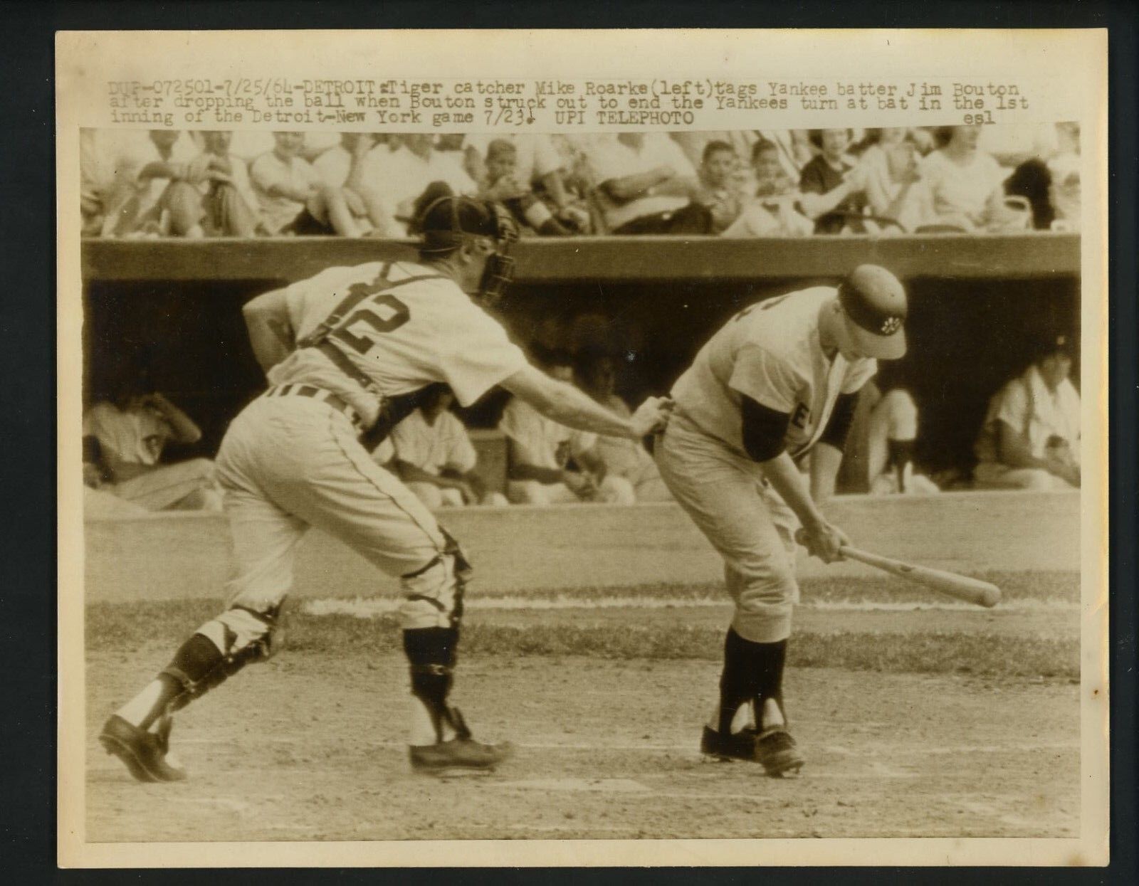 Mike Roarke & Jim Bouton 1964 Press Photo Poster painting Detroit Tigers New York Yankees