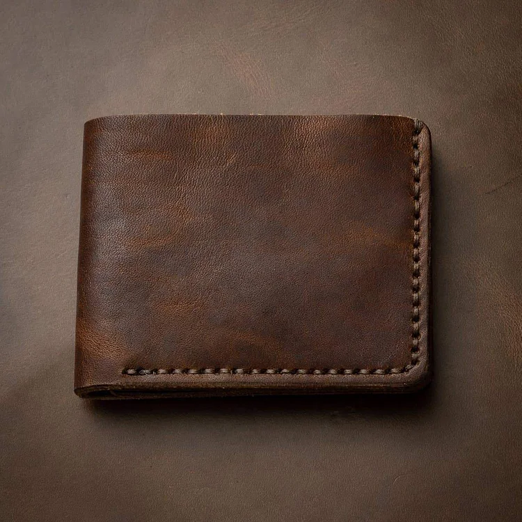 Classic Cowhide Handmade Leather Walt Wallet - Heritage Brown