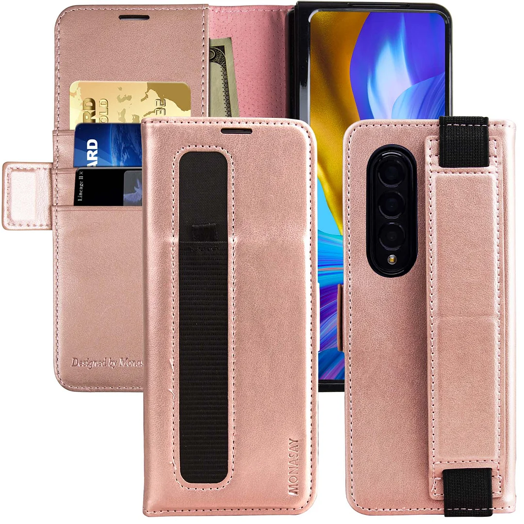 MONASAY Galaxy Z Fold 4 5G 2022 Wallet Case