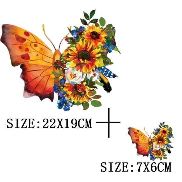 Beautiful Butterfly Patches On Clothes DIY Washable Thermal Sticker On Hoodies Bag Funny Design Iron On Transfer For T-shirt Hat