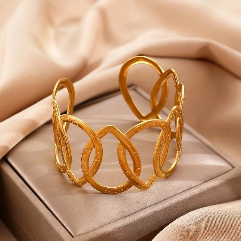 Casual Minimalist Streetwear Geometric 304 Stainless Steel Bangle In Bulk