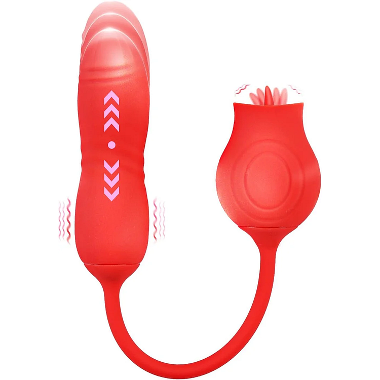 Elara - Rose Tongue Licking Vibrator & Massager with Vibrating Egg