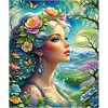 (Grande Taille) Flower girl-pleine peinture de diamant rond-50 * 60cm