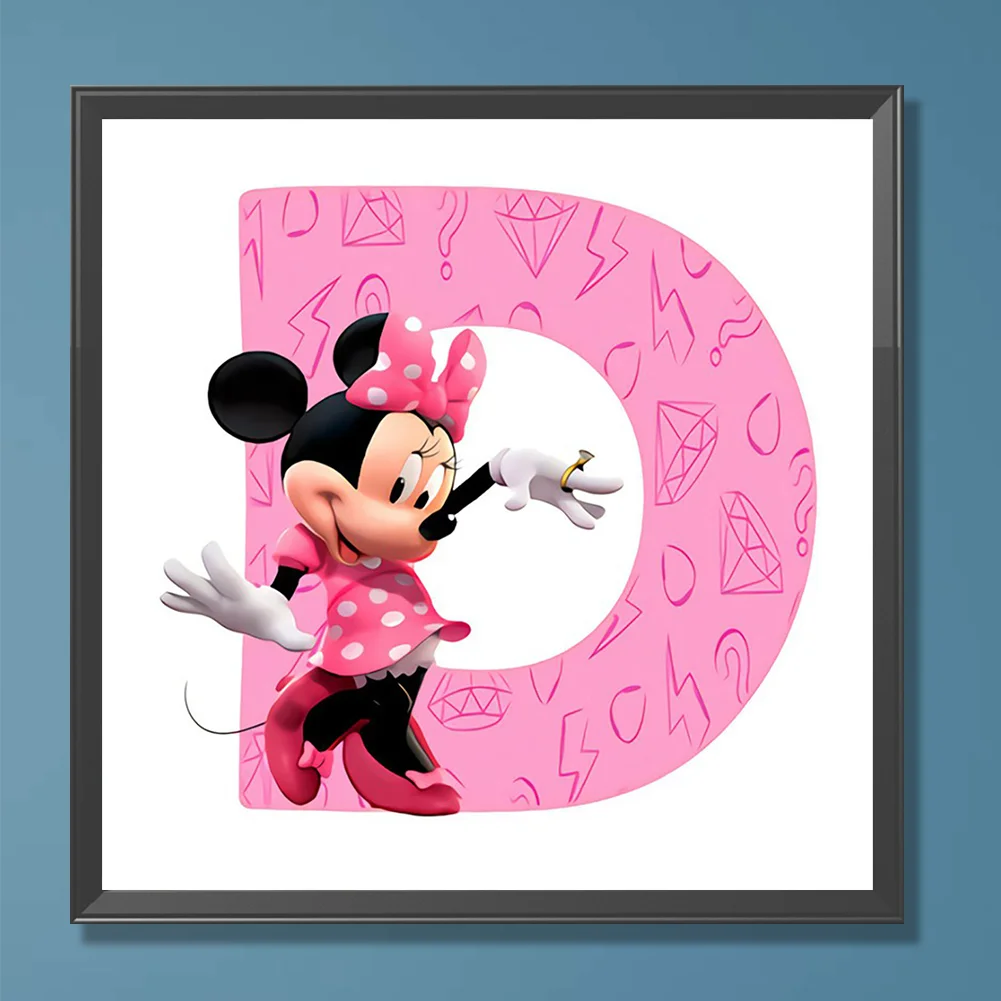 Full Round Diamond Painting 30*30cm - Minnie Mouse And The Letter D