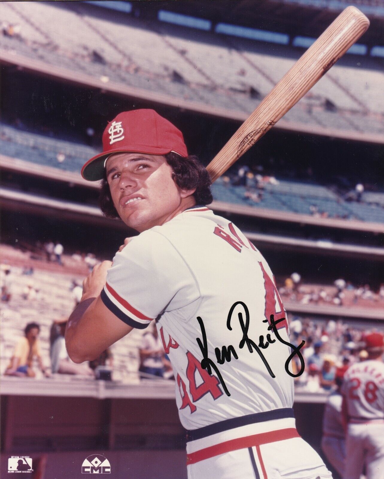 KEN REITZ ST. LOUIS CARDINALS ACTION SIGNED 8x10