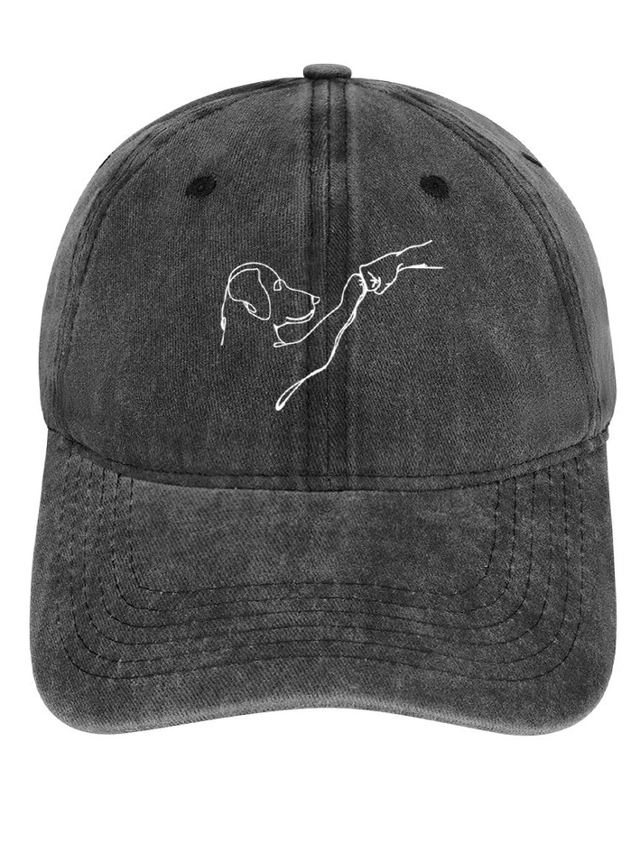 Men’s Dog Fist Bump Casual Regular Fit Adjustable Denim Hat