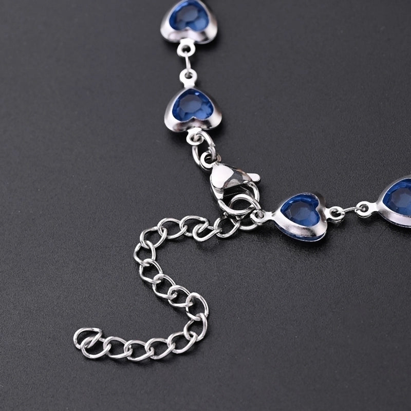 Ethnic Style Classic Style Artistic Heart Shape Simple Transparent 304 Stainless Steel Glass Bracelets In Bulk