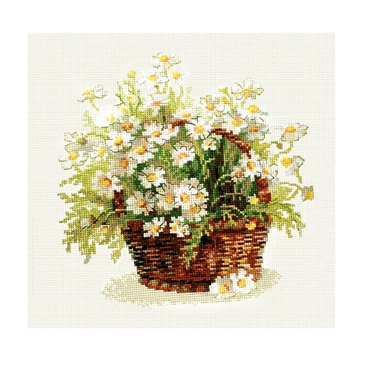 Spring-Daisy - 11CT 3 Strands Threads Printed Cross Stitch Kit - 37x37cm(Canvas)