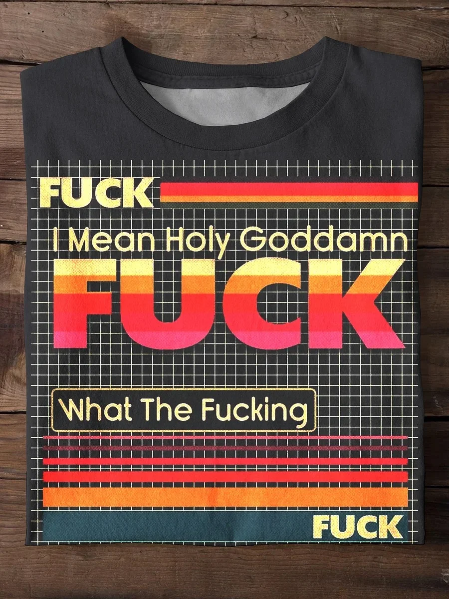 Eagerlys Funny Fuck Art Print Casaul Short Sleeve T-shirt Eagerlys