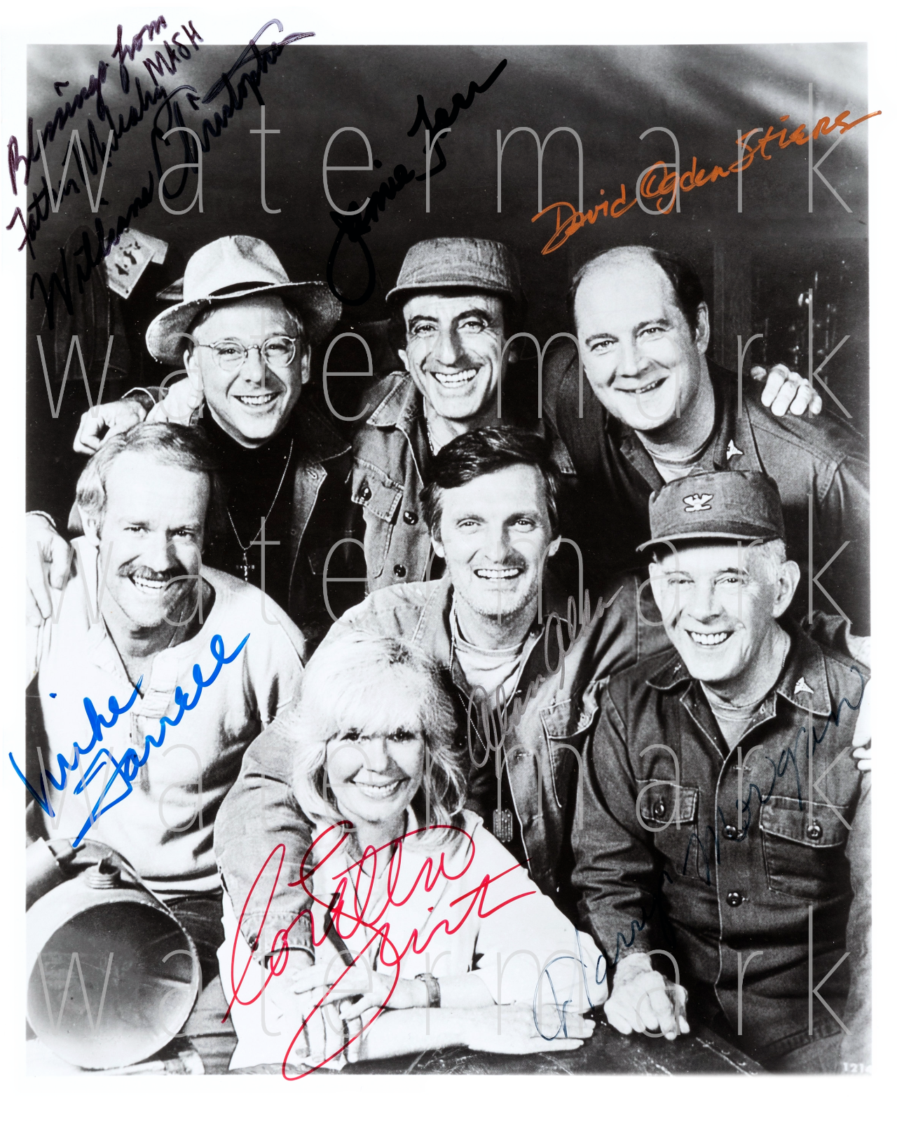 MASH signed 8x10 Alan Alda, Loretta Swit, Farr rp Photo Poster painting picture poster autograph