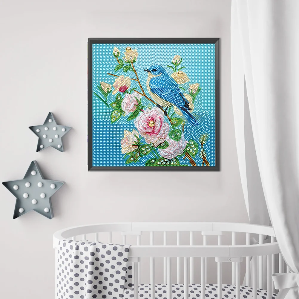 Diamond Painting - Full Special Shaped Drill - Flower Bird(Canvas|30*30cm)