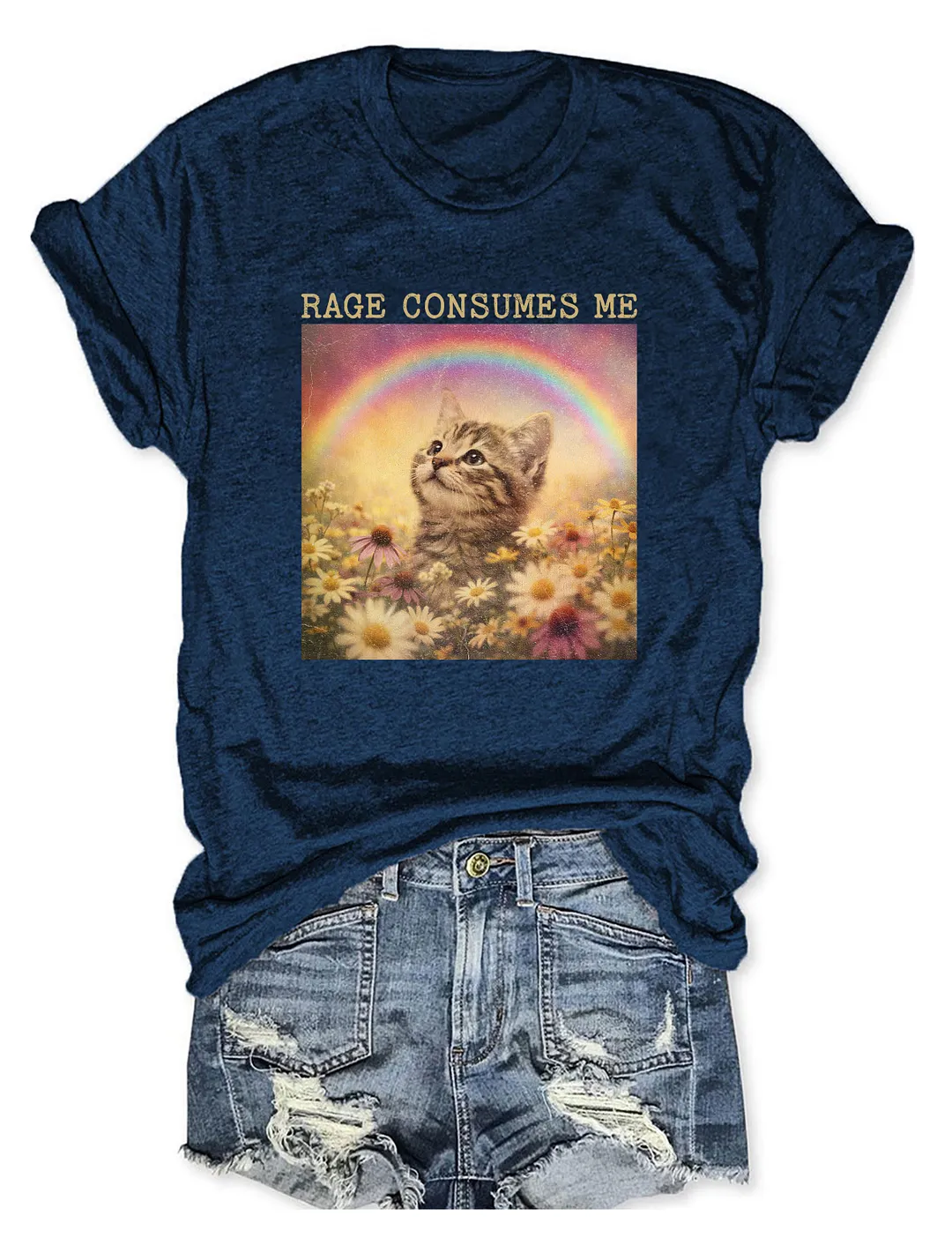 Rage Consumes Me Cute Cat T-shirt