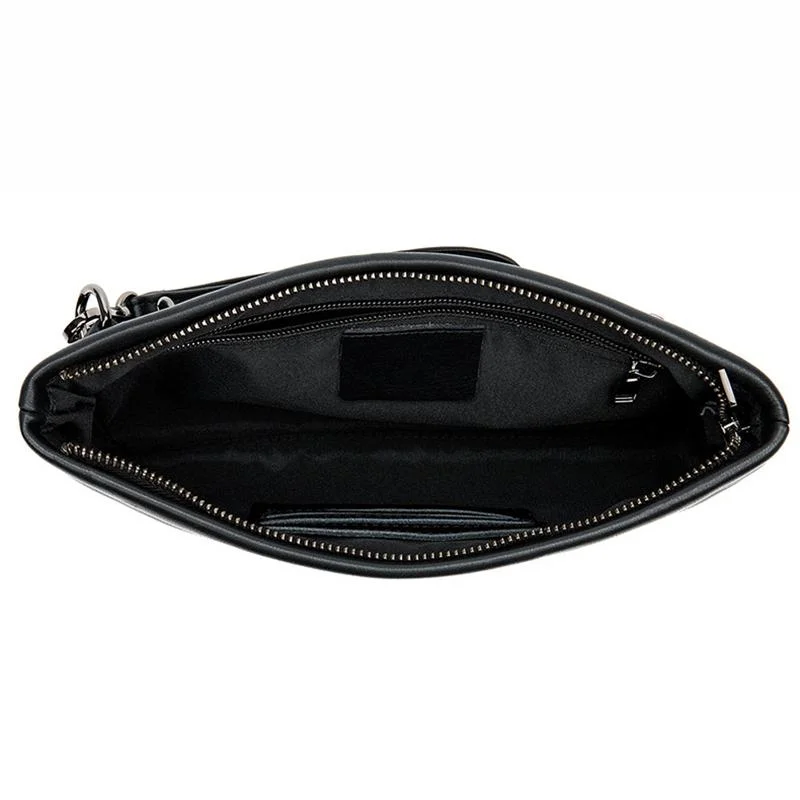 Business Waterproof Plain Soft Leather Clutch Bags