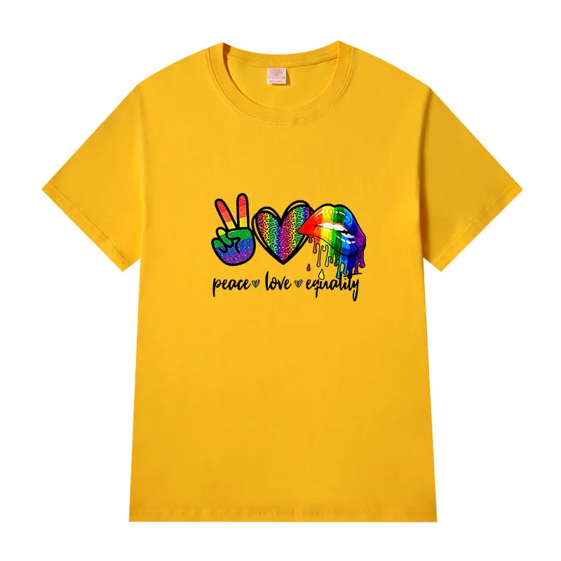 Short Sleeve Crew Neck Be Kind Letter Printed T-shirt